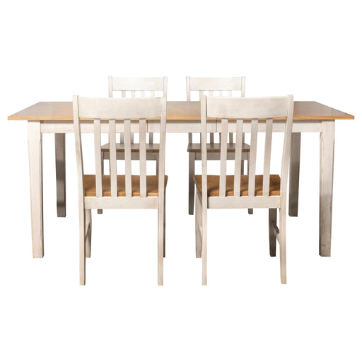 Coaster Kirby Dining Set Natural and Rustic Off White Set of 5