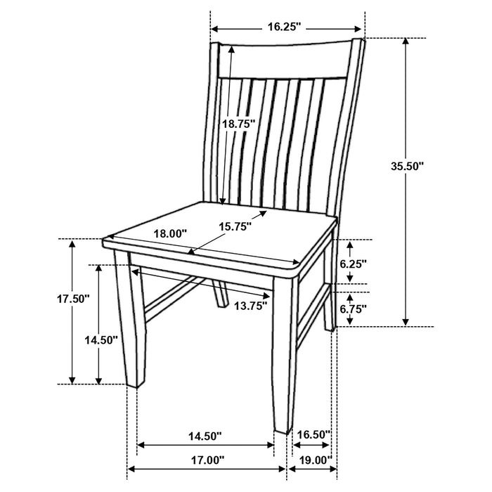 Coaster Kirby Dining Set Natural and Rustic Off White Set of 7