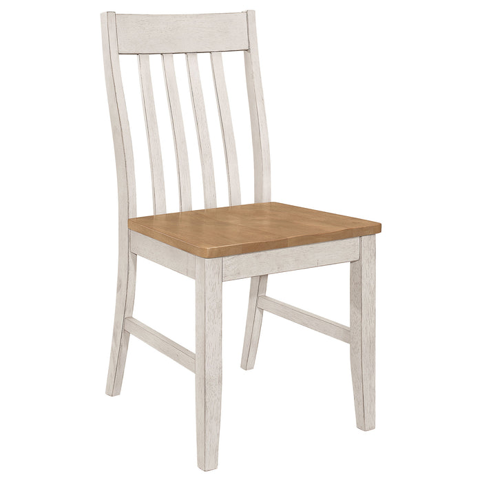 Coaster Kirby Dining Set Natural and Rustic Off White Set of 7