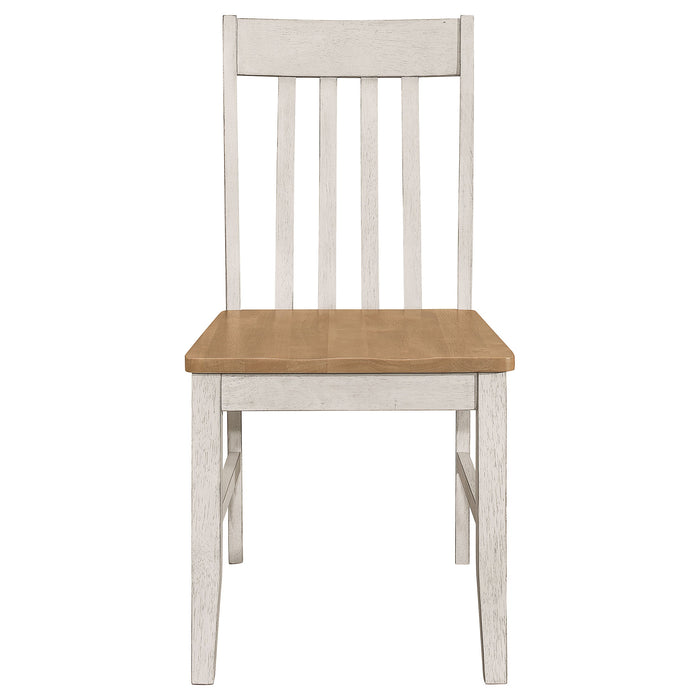 Coaster Kirby Dining Set Natural and Rustic Off White Set of 7