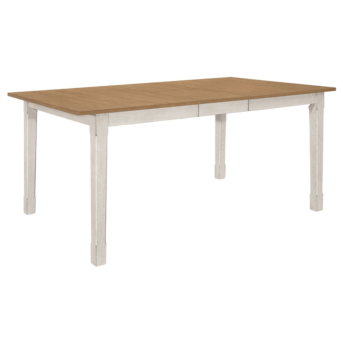 Coaster Kirby Rectangular Dining Table with Butterfly Leaf Natural and Rustic Off White Default Title