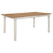 Coaster Kirby Rectangular Dining Table with Butterfly Leaf Natural and Rustic Off White Default Title