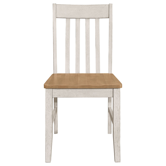 Coaster Kirby Slat Back Side Chair (Set of 2) Natural and Rustic Off White Default Title