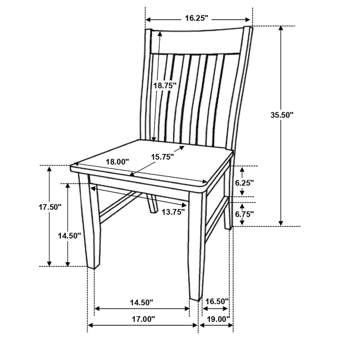 Coaster Kirby Slat Back Side Chair (Set of 2) Natural and Rustic Off White Default Title