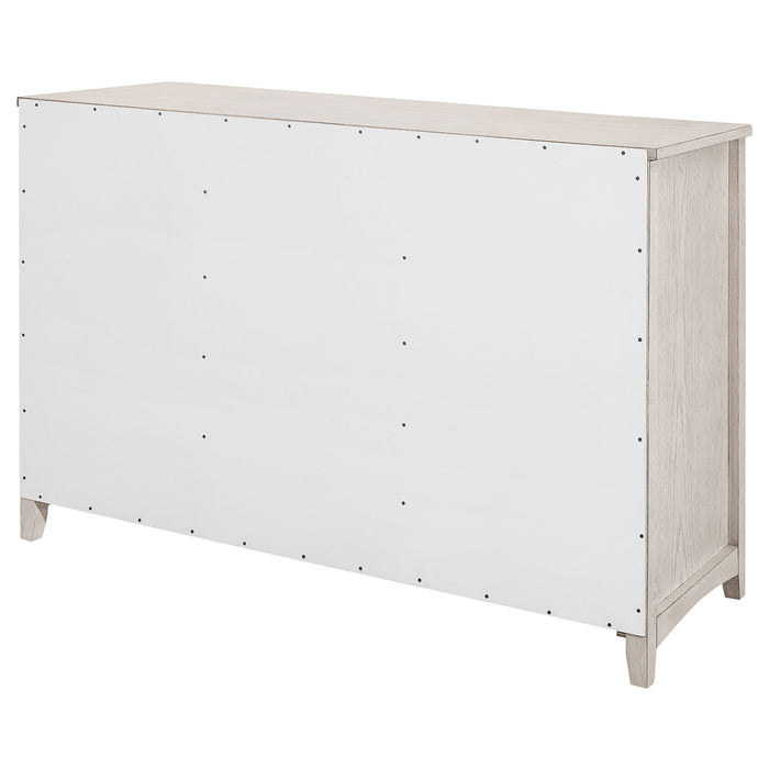 Coaster Kirby 3-drawer Rectangular Server with Adjustable Shelves Natural and Rustic Off White Default Title