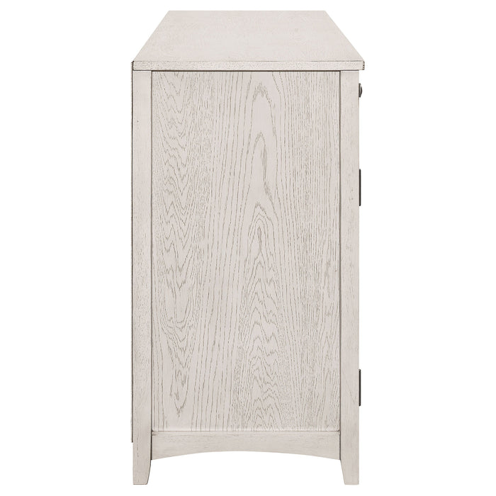 Coaster Kirby 3-drawer Rectangular Server with Adjustable Shelves Natural and Rustic Off White Default Title