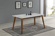 Coaster Everett Faux Marble Top Dining Table Natural Walnut and White Default Title