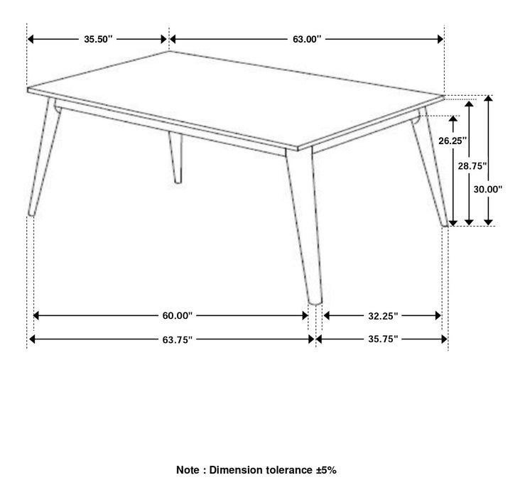 Coaster Everett Faux Marble Top Dining Table Natural Walnut and White Default Title