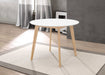 Coaster Breckenridge Round Dining Table Matte White and Natural Oak Default Title