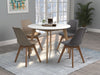 Coaster Breckenridge Round Dining Table Matte White and Natural Oak Default Title