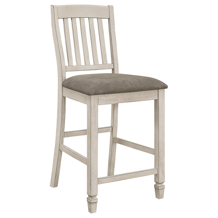 Coaster Sarasota Counter Height Dining Set with Drop Leaf Nutmeg and Rustic Cream Set of 7