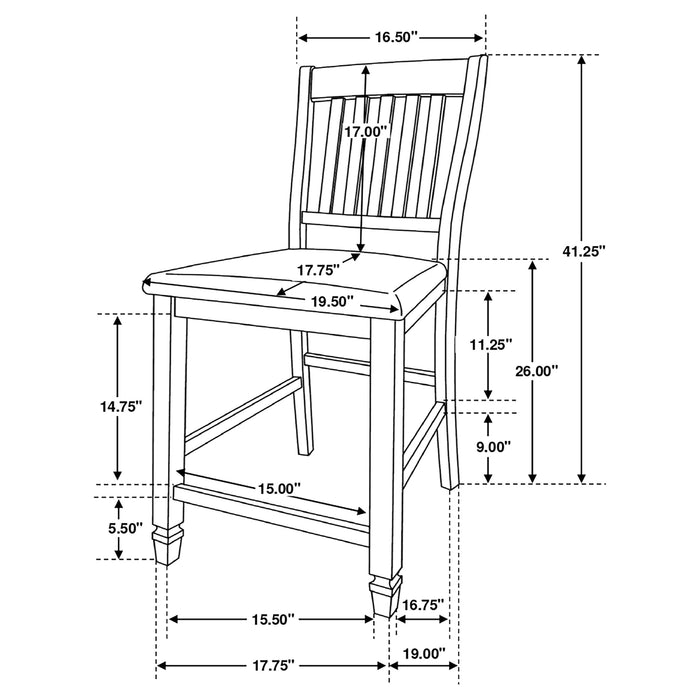 Coaster Sarasota Counter Height Dining Set with Drop Leaf Nutmeg and Rustic Cream Set of 7