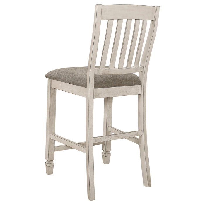 Coaster Sarasota Counter Height Dining Set with Drop Leaf Nutmeg and Rustic Cream Set of 7