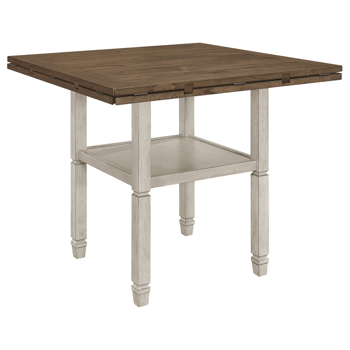 Coaster Sarasota Counter Height Table with Shelf Storage Nutmeg and Rustic Cream Default Title