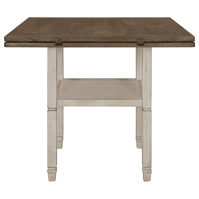 Coaster Sarasota Counter Height Table with Shelf Storage Nutmeg and Rustic Cream Default Title