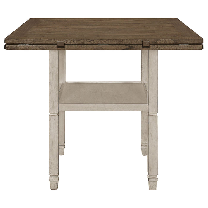 Coaster Sarasota Counter Height Table with Shelf Storage Nutmeg and Rustic Cream Default Title