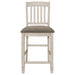 Coaster Sarasota Slat Back Counter Height Chairs Grey and Rustic Cream (Set of 2) Default Title