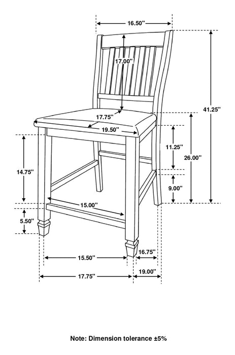 Coaster Sarasota Slat Back Counter Height Chairs Grey and Rustic Cream (Set of 2) Default Title