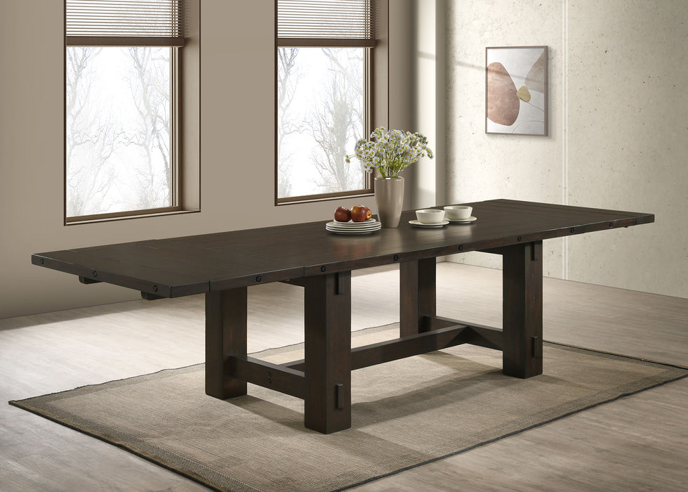 Calandra 121-inch Extension Leaf Dining Table Vintage Java