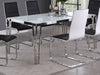 Coaster Pauline Rectangular Dining Table with Metal Leg White and Chrome Default Title