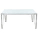 Coaster Pauline Rectangular Dining Table with Metal Leg White and Chrome Default Title