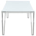 Coaster Pauline Rectangular Dining Table with Metal Leg White and Chrome Default Title