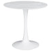 Coaster Arkell 30-inch Round Pedestal Dining Table White Default Title