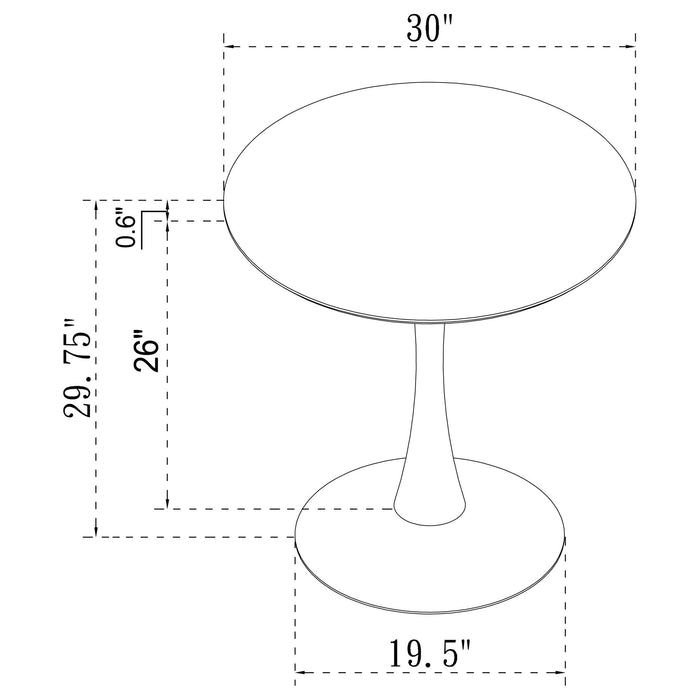 Coaster Arkell 30-inch Round Pedestal Dining Table White Default Title