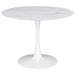 Coaster Arkell 40-inch Round Pedestal Dining Table White Default Title