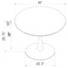 Coaster Arkell 40-inch Round Pedestal Dining Table White Default Title