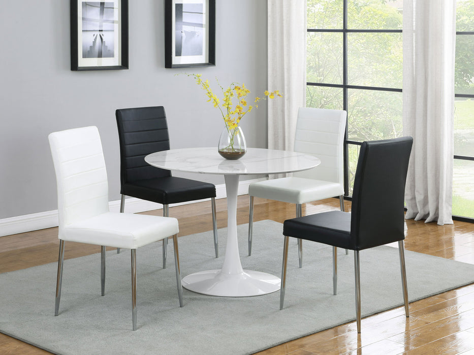 Coaster Arkell 40-inch Round Pedestal Dining Table White Default Title