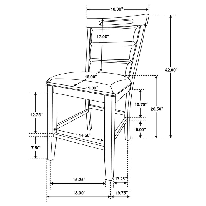 Coaster Prentiss Upholstered Counter Height Chair (Set of 2) Black and Cappuccino Default Title