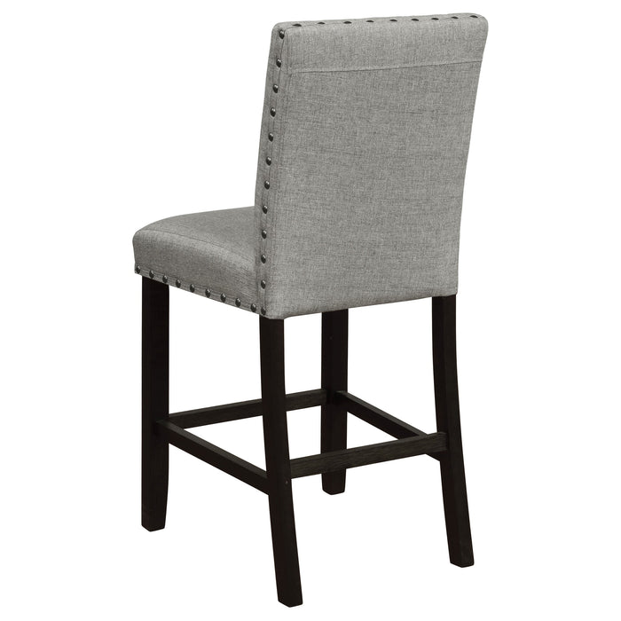 Coaster Kentfield Solid Back Upholstered Counter Height Stools Grey and Antique Noir (Set of 2) Default Title