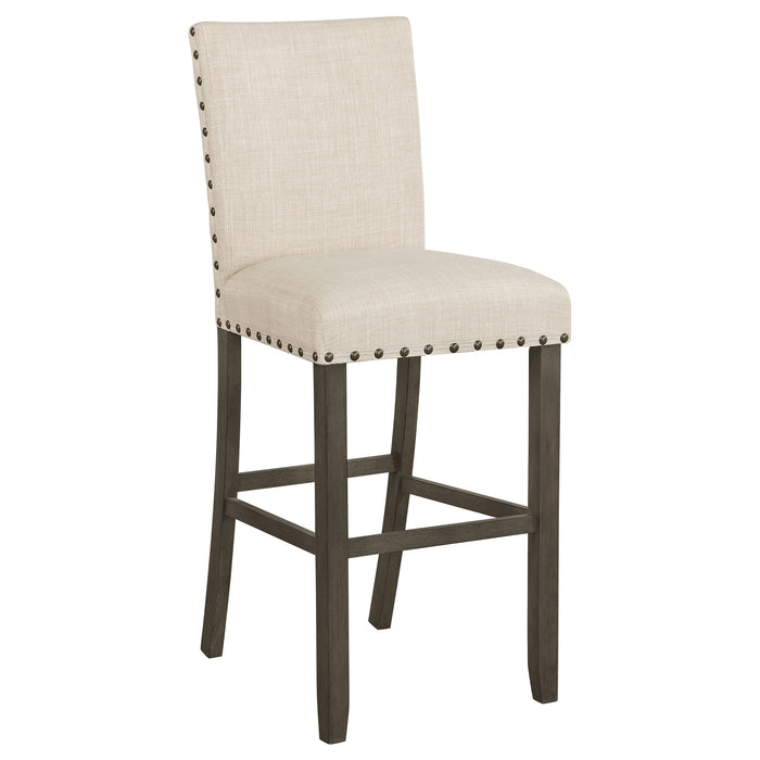 Coaster Ralland Upholstered Bar Stools with Nailhead Trim Beige (Set of 2) Default Title