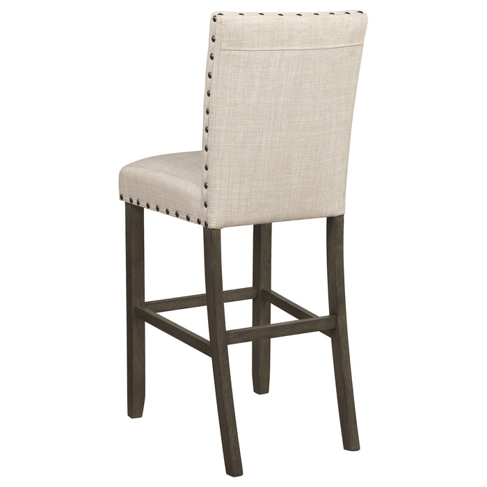 Coaster Ralland Upholstered Bar Stools with Nailhead Trim Beige (Set of 2) Default Title