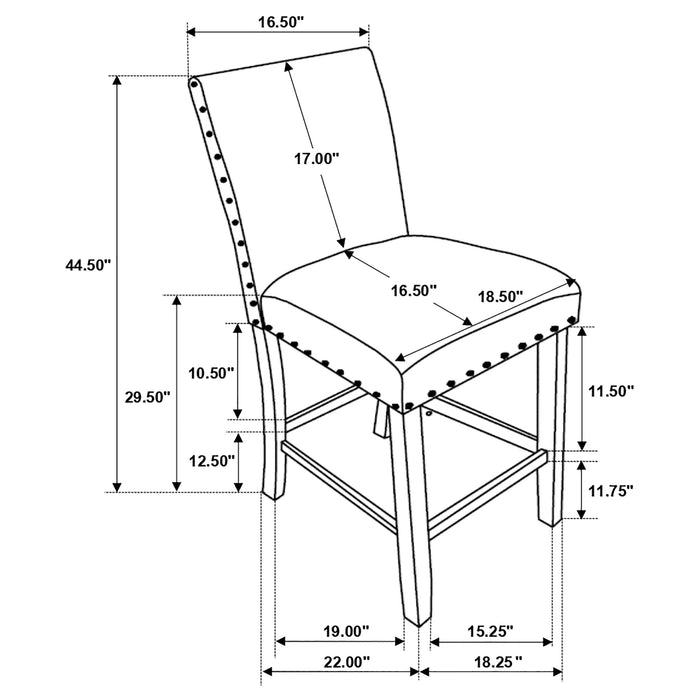 Coaster Ralland Upholstered Bar Stools with Nailhead Trim Beige (Set of 2) Default Title