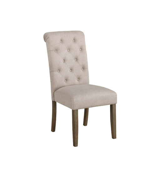 Coaster Balboa Tufted Back Side Chairs Rustic Brown and Grey (Set of 2) Beige