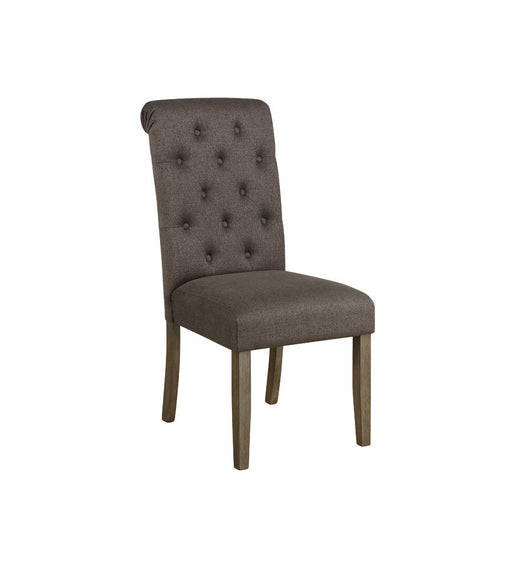 Coaster Balboa Tufted Back Side Chairs Rustic Brown and Grey (Set of 2) Grey