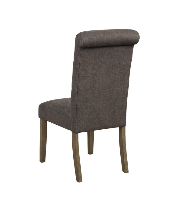 Coaster Balboa Tufted Back Side Chairs Rustic Brown and Grey (Set of 2) Beige