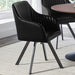 Coaster Arika Tufted Sloped Arm Swivel Dining Chair Black and Gunmetal Default Title