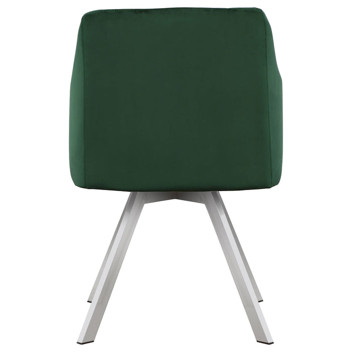 Coaster Arika Channeled Back Swivel Dining Chair Green Default Title