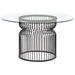 Coaster Granvia Round Glass Top Dining Table Clear and Gunmetal Default Title