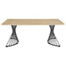 Coaster Altus Swirl Base Dining Table Natural Oak and Gunmetal Default Title