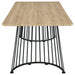 Coaster Altus Swirl Base Dining Table Natural Oak and Gunmetal Default Title