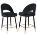 Coaster Lindsey Arched Back Upholstered Counter Height Stools Black (Set of 2) Default Title