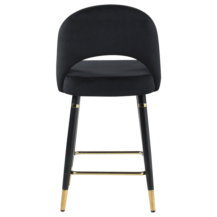 Coaster Lindsey Arched Back Upholstered Counter Height Stools Black (Set of 2) Default Title