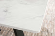 Coaster Mayer Rectangular Dining Table Faux White Marble and Gunmetal Default Title