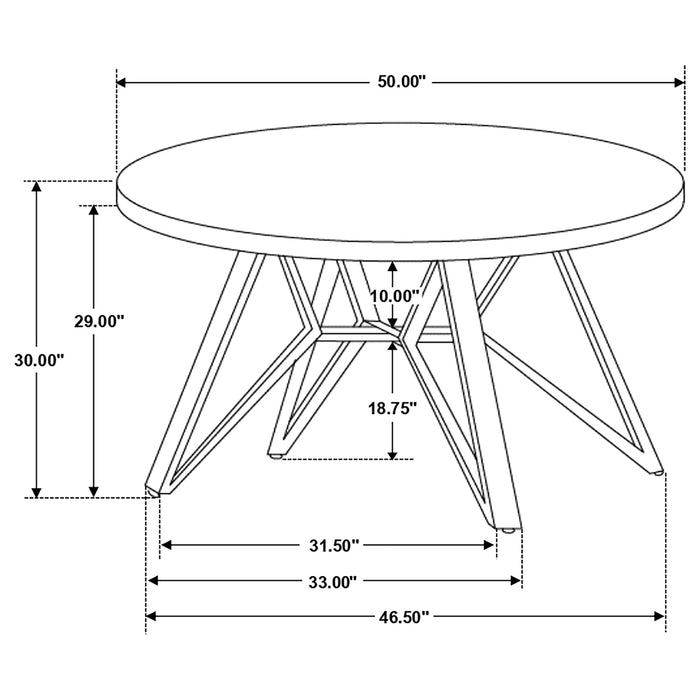 Coaster Neil Round Dining Set Concrete and Grey Default Title