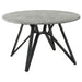 Coaster Neil Round Wood Top Dining Table Concrete and Black Default Title