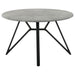 Coaster Neil Round Wood Top Dining Table Concrete and Black Default Title